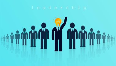 iş konsepti, lamba kafalı işadamı. Lider -lik. 