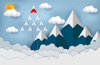 Kağıt uçaklar gökyüzüne fırlatılan hedeflere yarışıyor. 