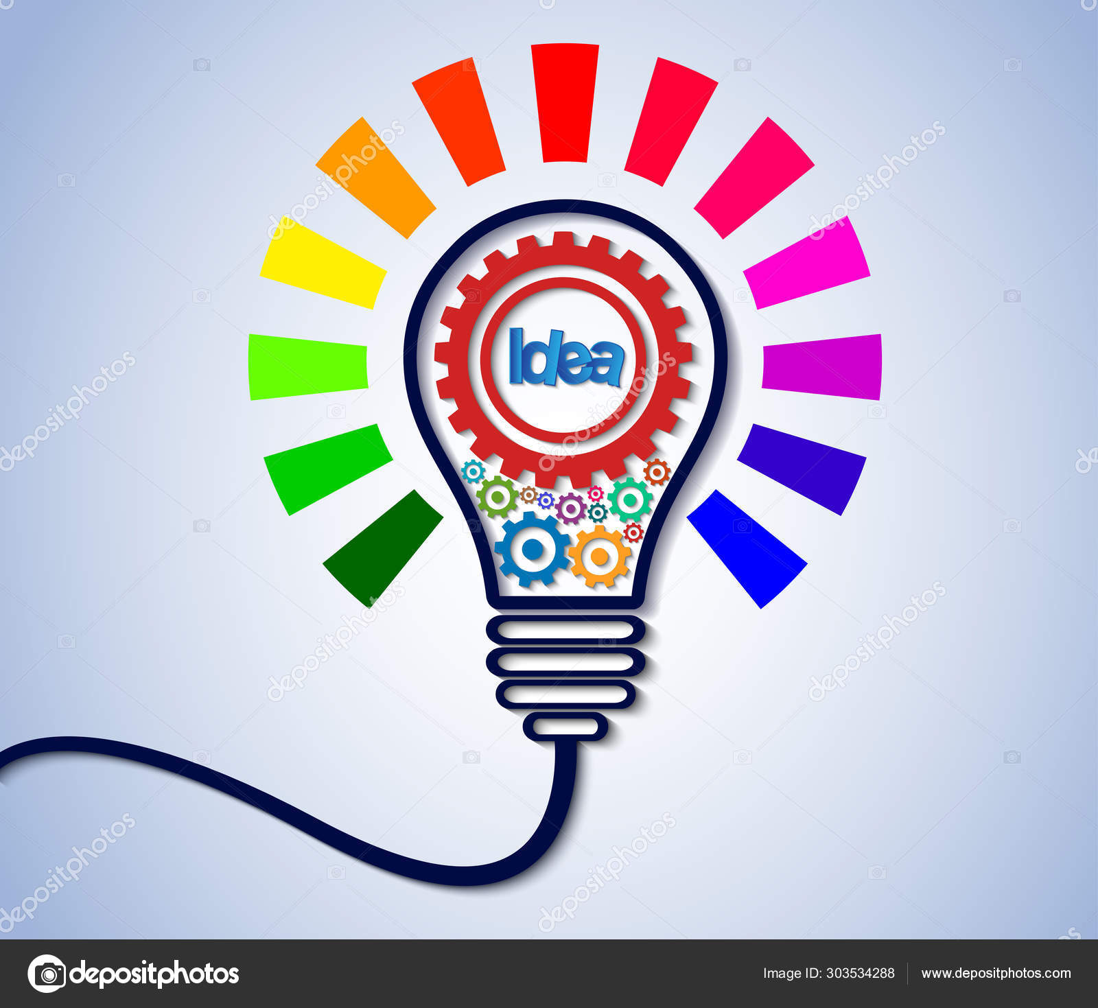 Vettoriale stockConcetto di idea creativa. lampadina ingranaggio icona  colorata . di ©Thanakorn_Design #303534288, image size:1600x1469