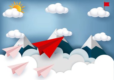 Kağıt uçaklar hedeflere yarışıyor. İş Finansal 