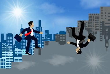 İşadamları merdivenlere çıkarlar hedefe giderler. kavramı