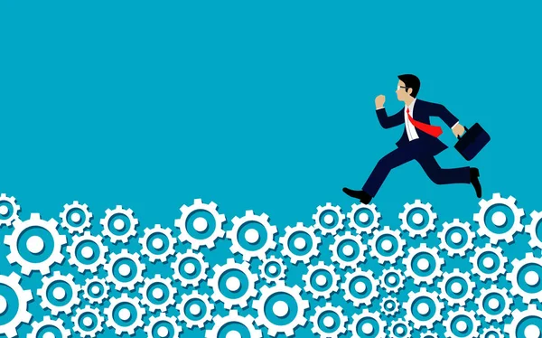 dişli çalışan iş adamı. hedefe gitmek. 