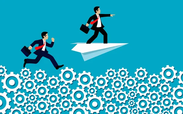 işadamı rekabet dişli çalıştırın. hedefe gitmek. 