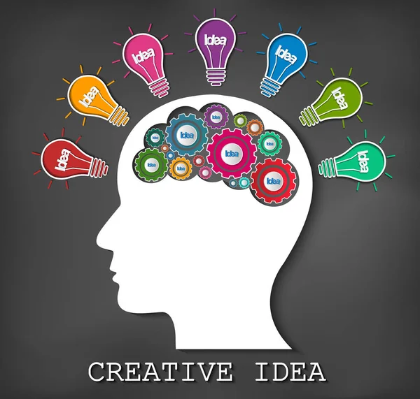 Menschlicher Kopf kreative Idee Gehirn Ikone — Stockvektor