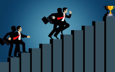 İşadamları rekabet hedefe bar grafik kadar gitmek