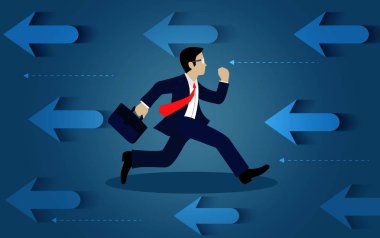 Karşı yönde koşan işadamları ok