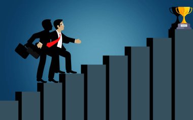 İşadamları bar grafiğini hedefe doğru yürüdü