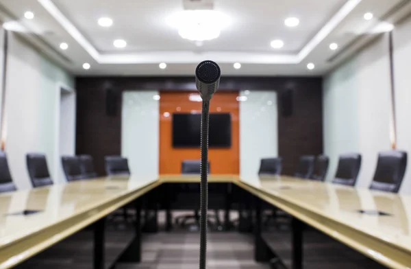 Microphone and modern table boardroom .Modern Residence Meeting — Stock Photo, Image