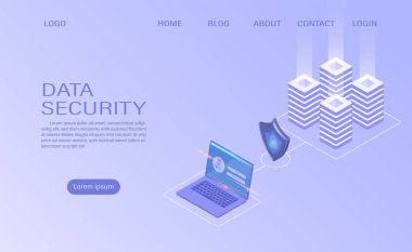 Veritabanı sunucu odası bulut depolama teknolojisi ve veri güvenliği kavramını koruyan büyük veri işleme