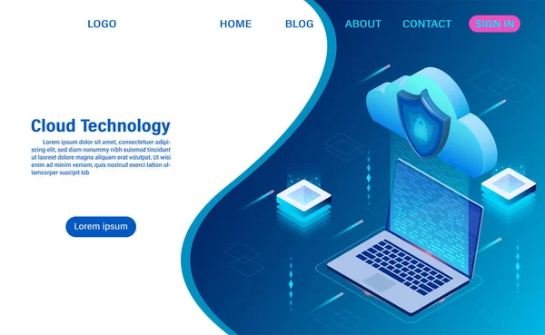 Cloud Computing technology Concept — Stock Vector