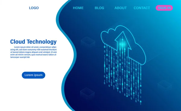 Concept de technologie de cloud computing — Image vectorielle