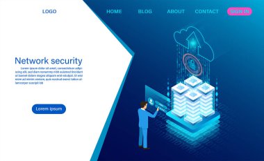 Ağ veri güvenliği kavramı. veri işleme koruması