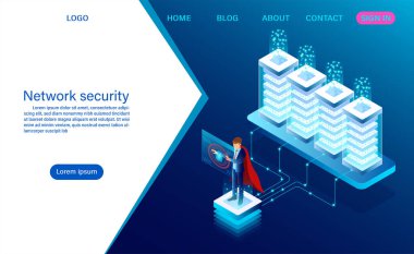 Ağ veri güvenliği kavramı. veri işleme koruması