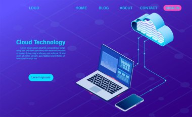 modern bulut teknolojisi ve ağ konsepti