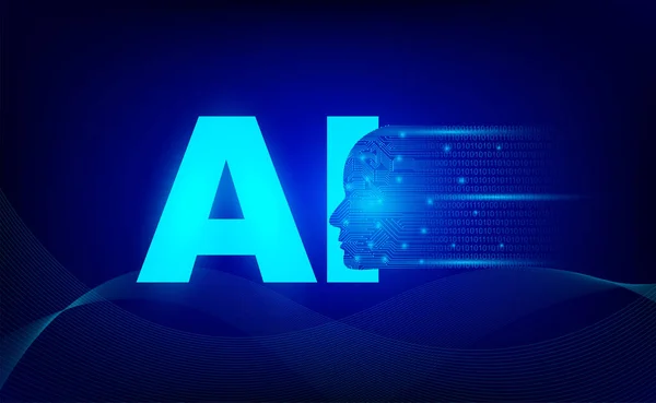 Τεχνητή Νοημοσύνη Ρομπότ Τεχνολογία Φόντο Γράμμα Ισομετρικός Διανυσματικός Νέον Σκοτεινός — Διανυσματικό Αρχείο