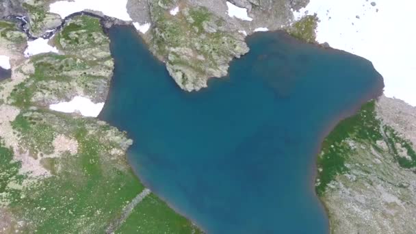 Lac Montagne Début Pluie Hauteur 2600 Niveau Mer — Video