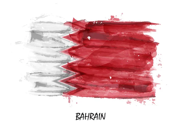 Реалистичный акварельный флаг Бахрейна. Вектор — стоковый вектор
