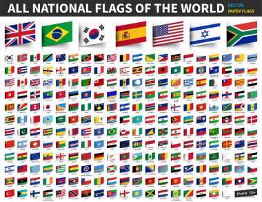 All national flags of the world . Inserted paper design .