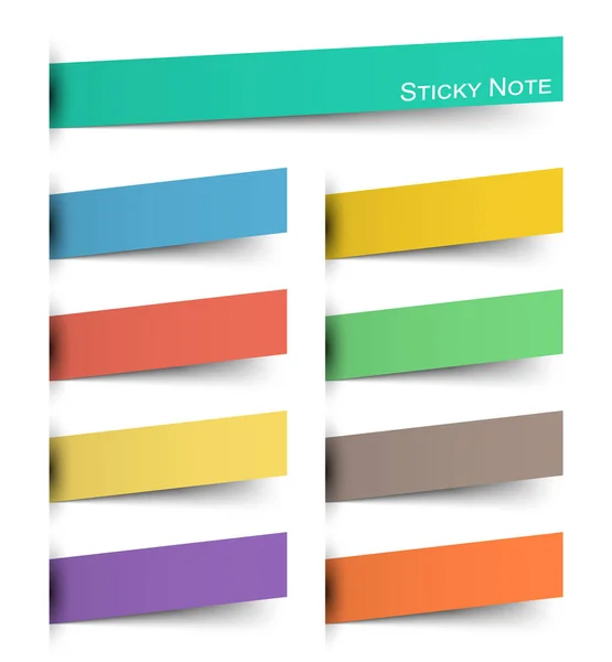 Sticky Note Multicolor Inserted Floating Paper Design Vector — Stock Vector