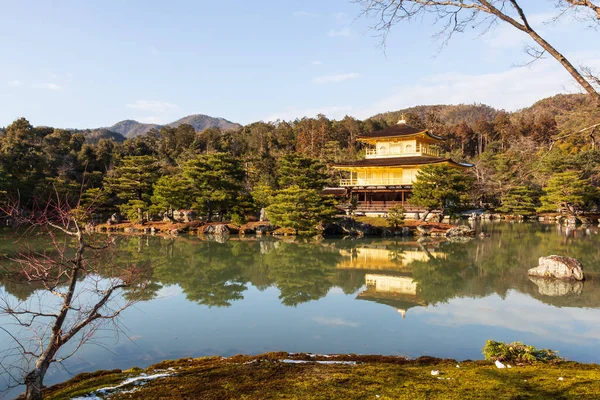 Kyoto Japonya Kinkakuji Tapınakta Rokuon Tapınağı Altın Pavilion Manzaralı — Stok fotoğraf