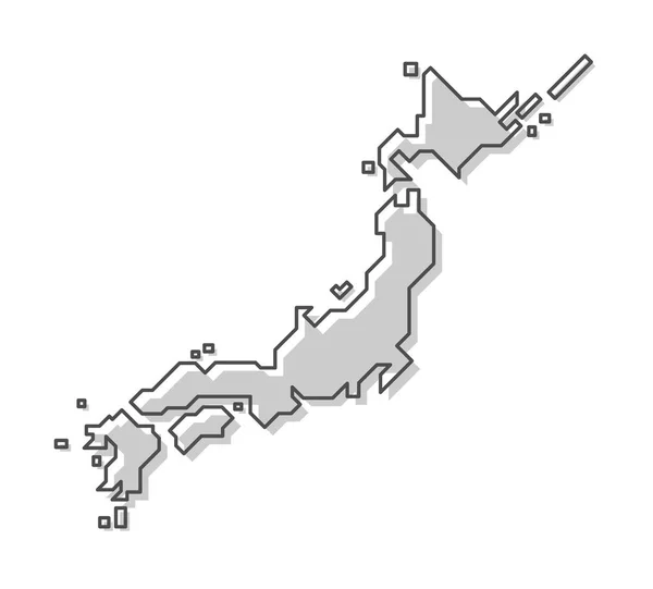 Карта Японии Современный Простой Стиль Линии Вектор — стоковый вектор