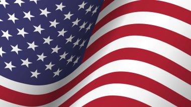 Amerika bayrağı arka plan koleksiyonu . Sallanan tasarım . Oran 16 : 9 . 4 Temmuz bağımsızlık günü kavramı . Vektör .