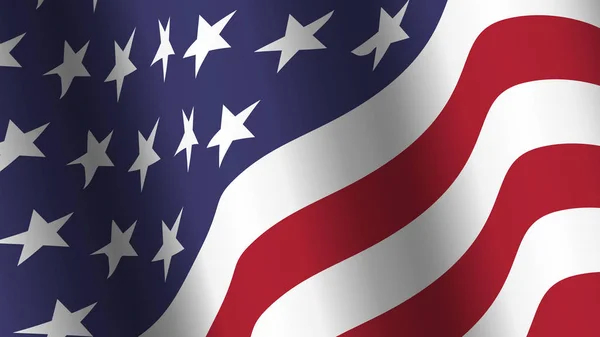 Коллекция американского флага. Дизайн размахивания. Соотношение 16: 9. Концепция Дня независимости 4 июля. Вектор  . — стоковый вектор