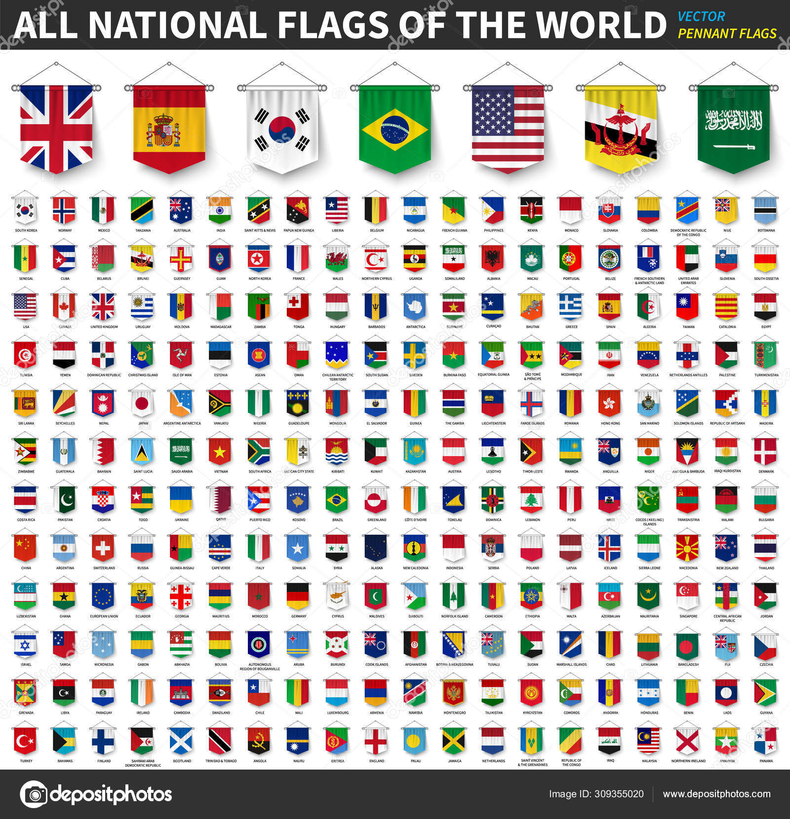 Design de bandeiras do mundo