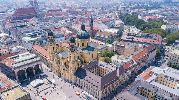 odeonsplatz Feldherrnhalle Frauenkirche drone