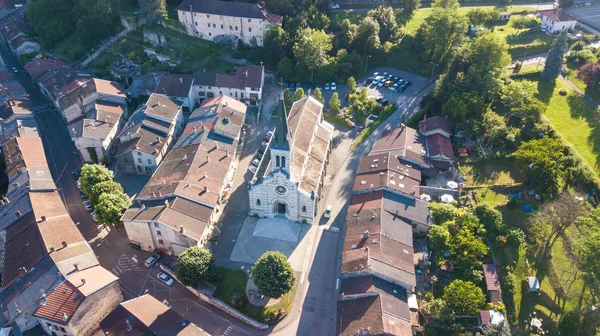 drone gelen eglise de l'Assomption Pont-d'Ain köyü