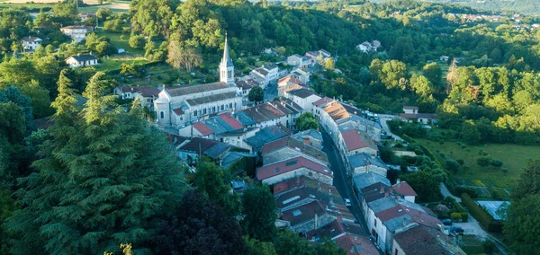 drone gelen eglise de l'Assomption Pont-d'Ain köy ağacı