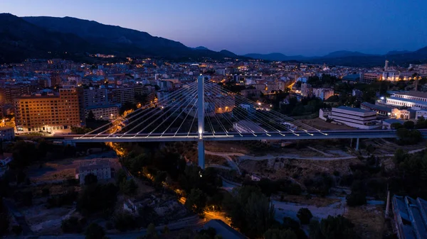 İspanya Alcoi Alcoy gece görüş köprü drone