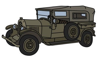 Vintage haki askeri üstü açık bir vektör çizim