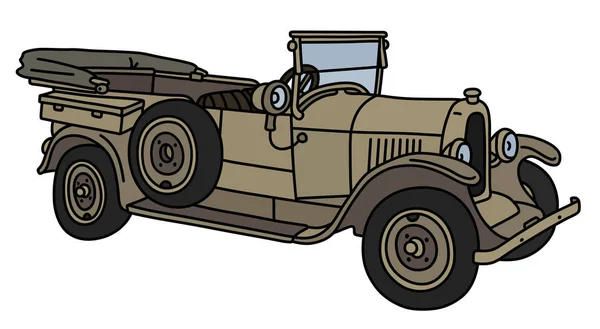 Illustrazione Vettoriale Una Cabriolet Militare Sabbia Vintage — Vettoriale Stock