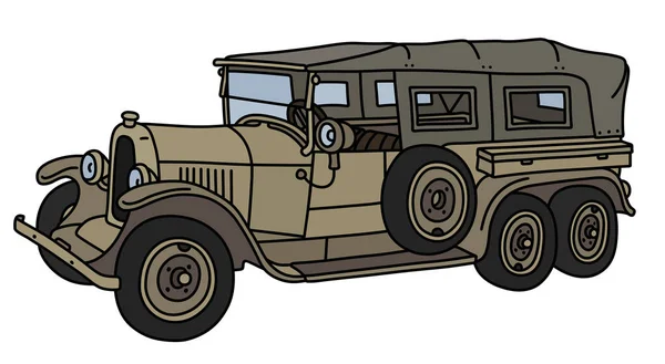 Illustration Vectorielle Une Décapotable Militaire Sable Vintage — Image vectorielle