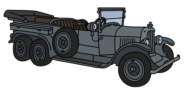Vectorillustratie Van Een Grijze Vintage Open Militaire Cabriolet — Stockvector