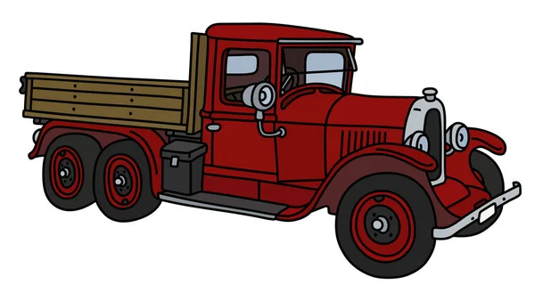 Vector Illustration Vintage Red Truck — Stock Vector