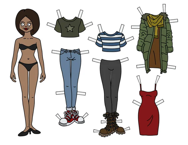 Paper Doll Girl Clothes Cut Out Vector Images (86)