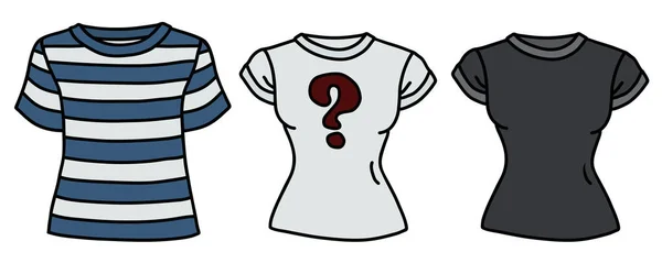 Tres Camisas Chicas Divertidas — Vector de stock