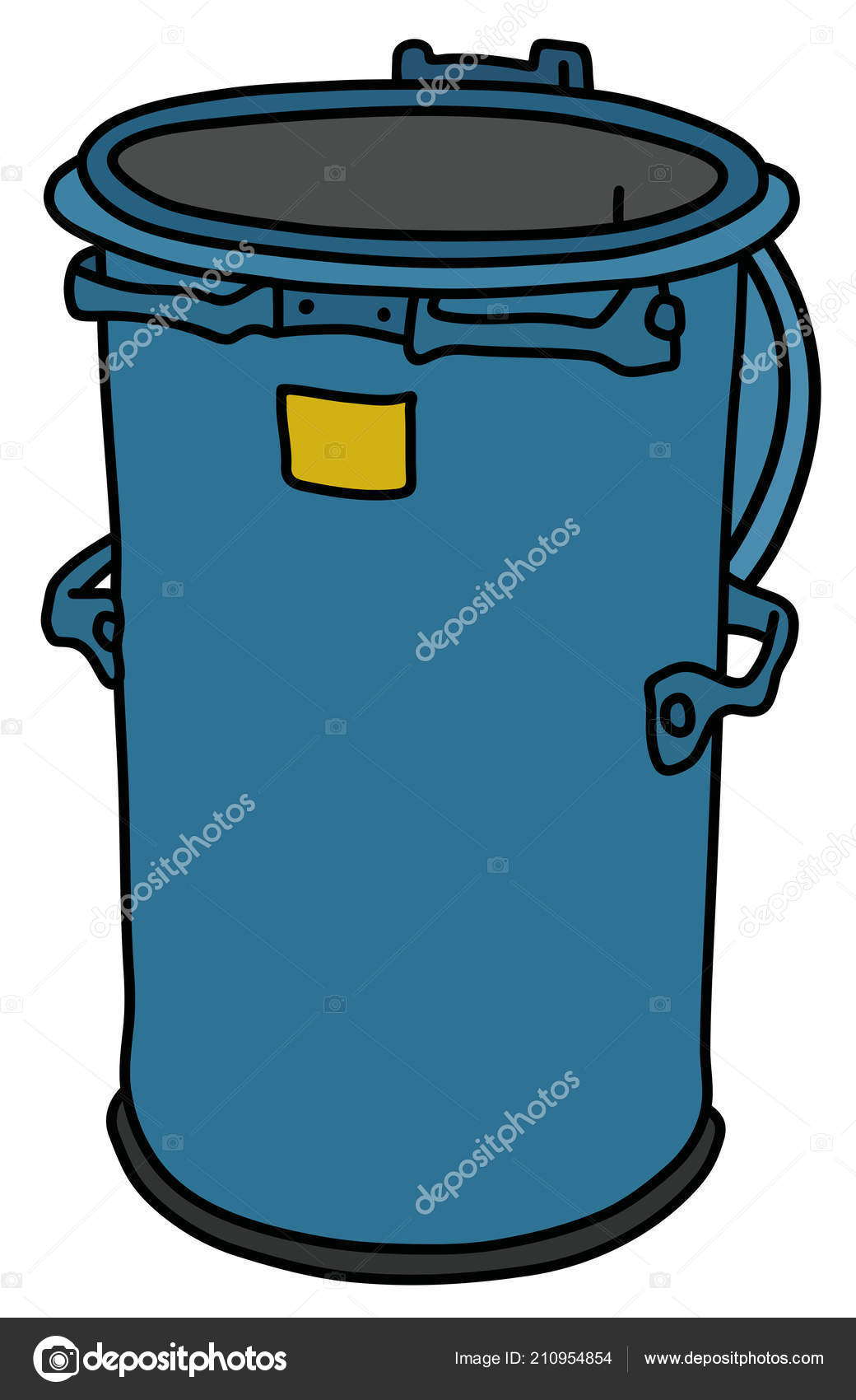 Blue Recycle Bin Cartoon Mascot Character Stock Vector by ©HitToon 321800200