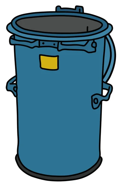 青の金属製ゴミ箱 — ストックベクタ