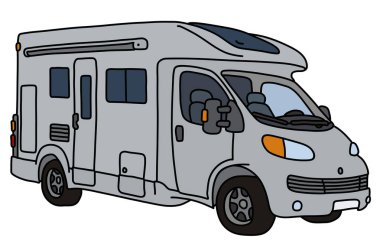 Vectorized el Gümüş bir kervanı çizimi