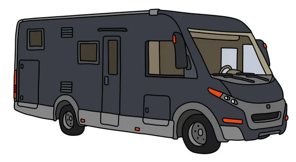 Dessin Vectorisé Main Grand Camping Car Sombre Moderne — Image vectorielle