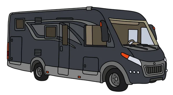 Dessin Vectorisé Main Grand Camping Car Sombre Moderne — Image vectorielle