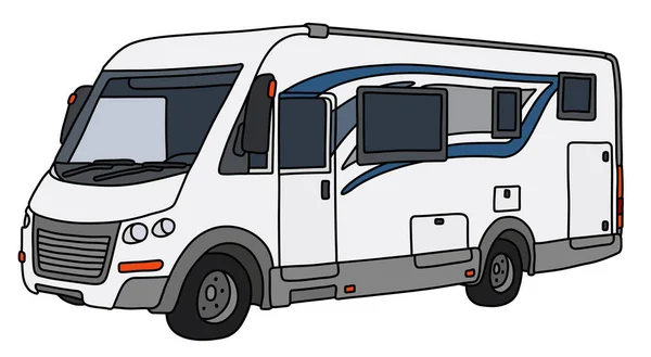 Dessin Vectorisé Main Grand Camping Car Moderne — Image vectorielle