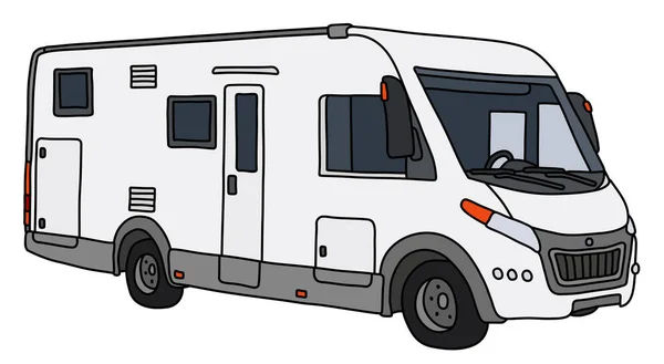 Dessin Vectorisé Main Grand Camping Car Moderne — Image vectorielle