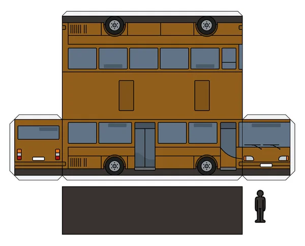 Modèle Simple Papier Vectoriel Bus Brun — Image vectorielle