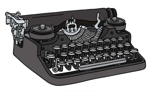 Dessin Main Vectorisé Une Machine Écrire Portable Vintage — Image vectorielle