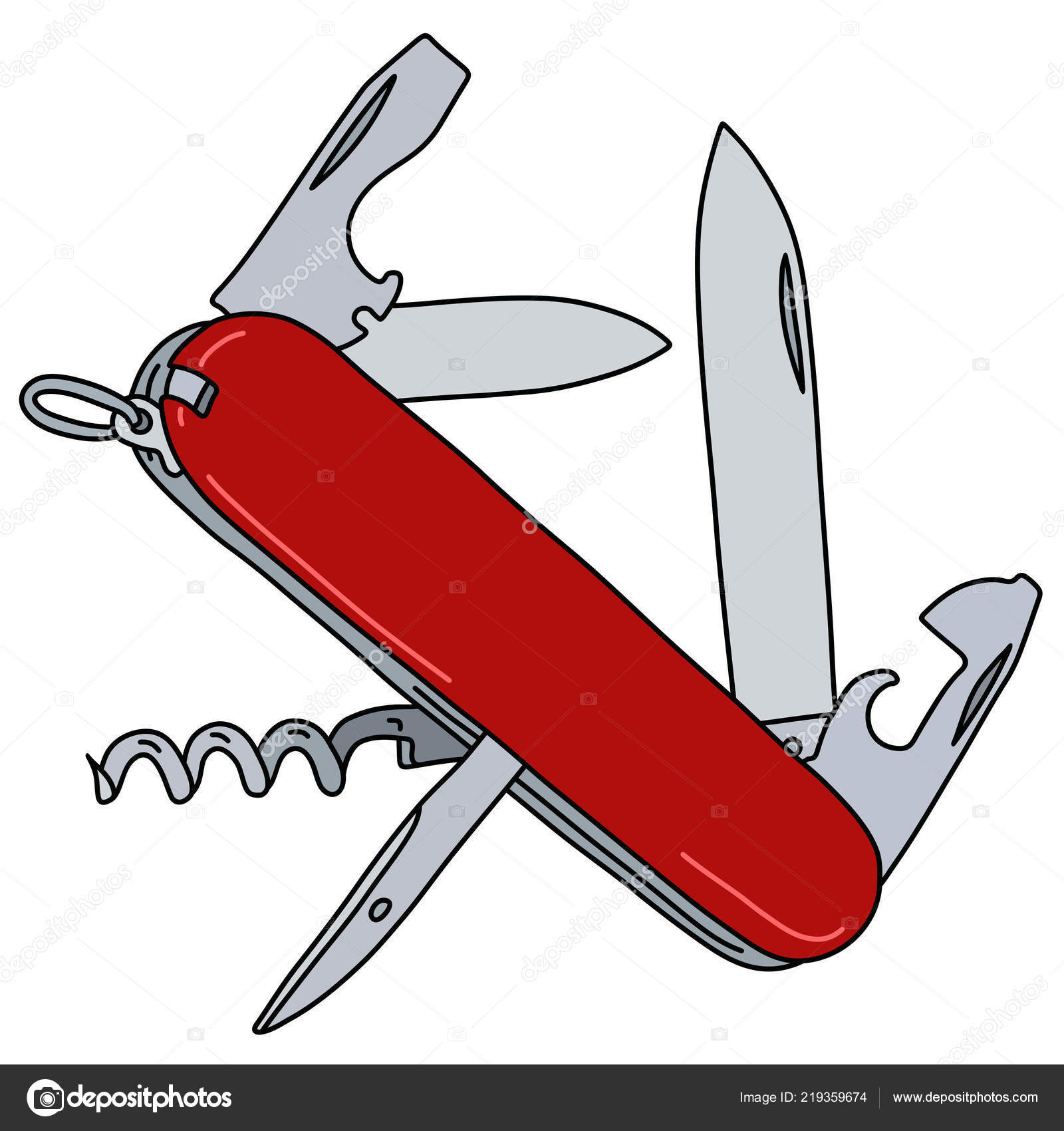 Red Swiss Army Pocket Knife Stock Vector by 2v 219359674