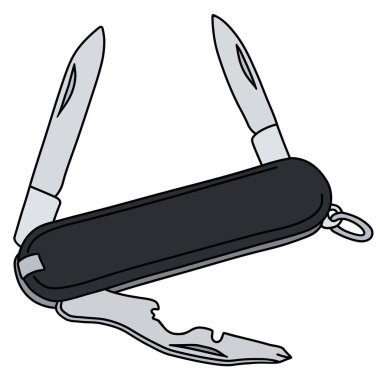 Siyah swiss army çakı